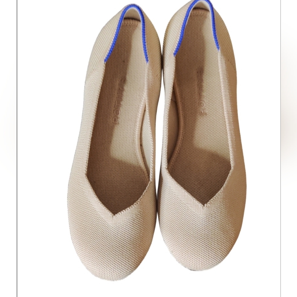 Rothy's Beige and Black Flats Size 9
